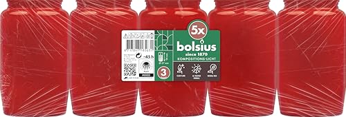 bolsius grablicht rot 5 stk 45 stunden brenndauer trauerkerze ohne palmöl