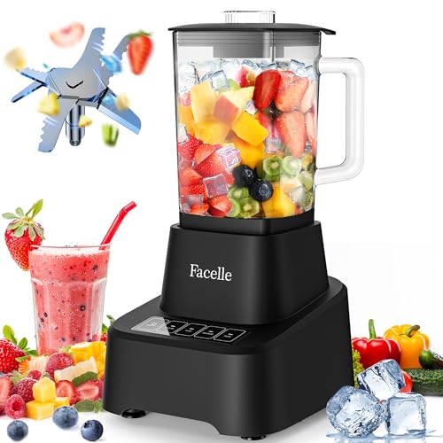 standmixer facelle mixer smoothie maker 1,6l glasmixer touchscreen schwarz