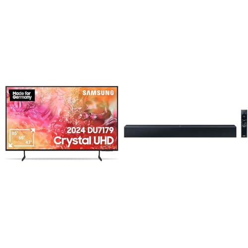 samsung crystal uhd 4k tv 55 zoll smart tv mit hw-c410g soundbar und subwoofer