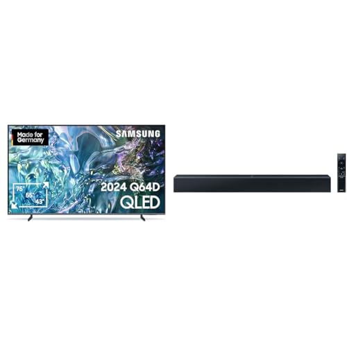 samsung qled 4k tv 43 zoll smart tv mit hw-c410g soundbar und subwoofer