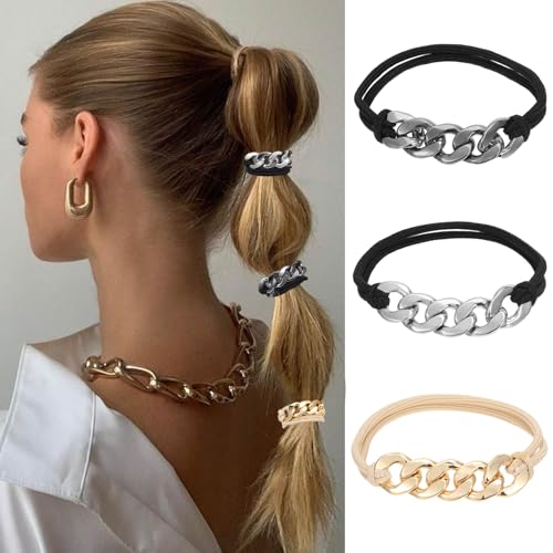 aozuo golden haargummi armband, metall pferdeschwanz halter, elastische haaraccessoires