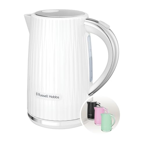 russell hobbs wasserkocher eden 1,7l 2400w weiß edelstahl akzente teekocher 27360-70