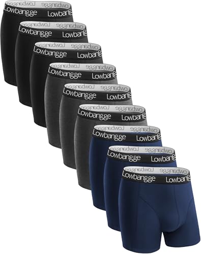 lowbangge boxershorts herren 9er pack baumwolle 3d-schnitt atmungsaktiv ohne aufrollen