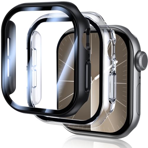 Produktbild: apple watch series 10 case 42 mm, pack of 2, ultra dünn, schutzfolie, schwarz