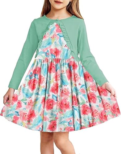 arshiner mädchen kleider bolero ärmelloses kleid mit strickjäckchen set 5-6 jahre