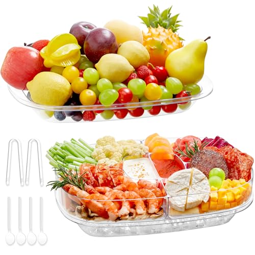 lifewit snackschale mit 6 fächern, ovale servierplatte aus plastik für keks, nüsse, früchte