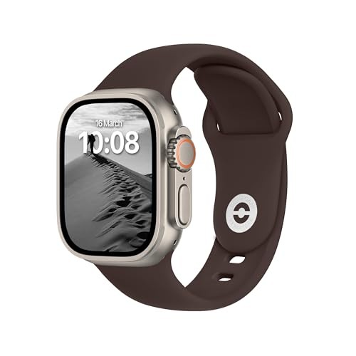 ELETTRONEO Armband für Apple Watch Ultra 3 2 49mm, Series 11-3, Sport Silikon Kaffee