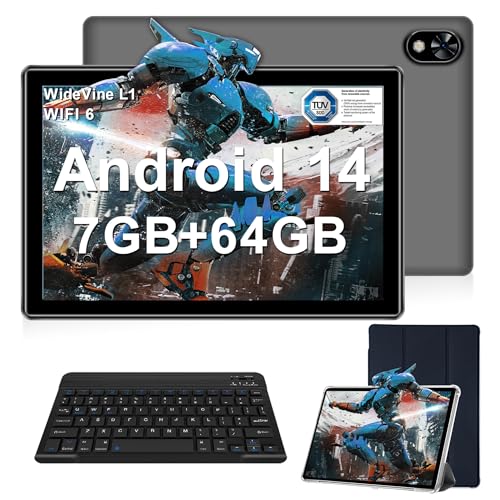 DOOGEE U9 Tablet 10 Zoll, Android 14, 64GB ROM, 7GB RAM, Bluetooth 5.0, WIFI6, Dual Kamera, Tastatur und Hülle