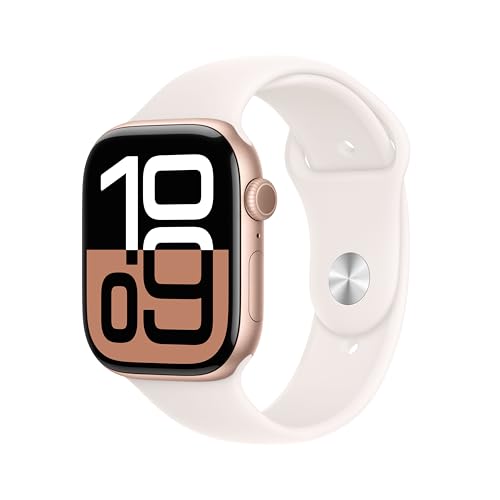 apple watch series 10 gps smartwatch 46 mm rosgold mit sportarmband blassrosa