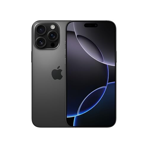 apple iphone 16 pro max 256 gb, 5g handy, 4k 120 dolby vision, titan schwarz