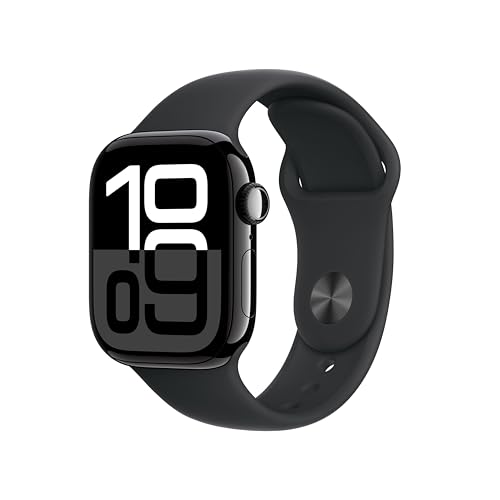 apple watch series 10 gps + cellular smartwatch 42 mm schwarz aluminiumgehäuse, sportarmband