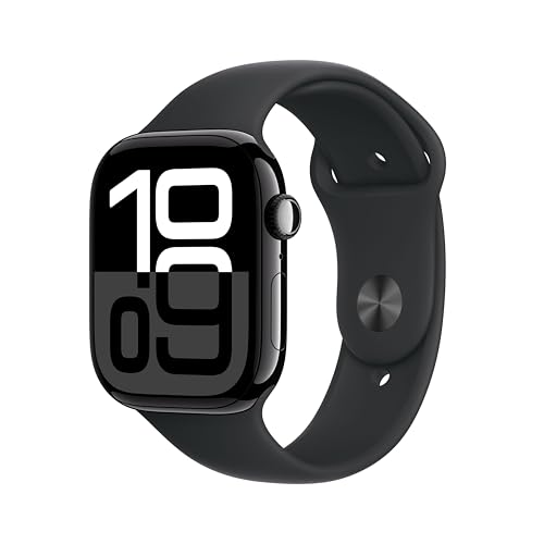 apple watch series 10 gps smartwatch 46 mm aluminium diamant schwarz sportarmband