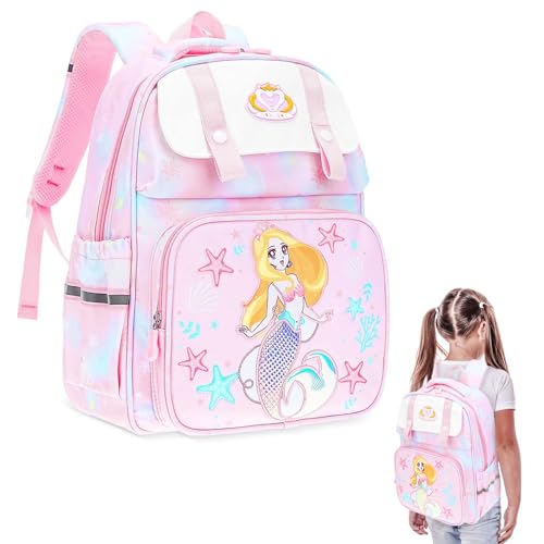 aytop rucksack für mädchen, schulranzen leicht, wasserdicht, große kapazität, grundschule