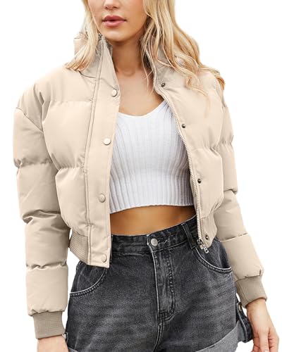 adigau damen jacke steppjacke ohne kapuze chic elegant für freizeit wandern khaki S