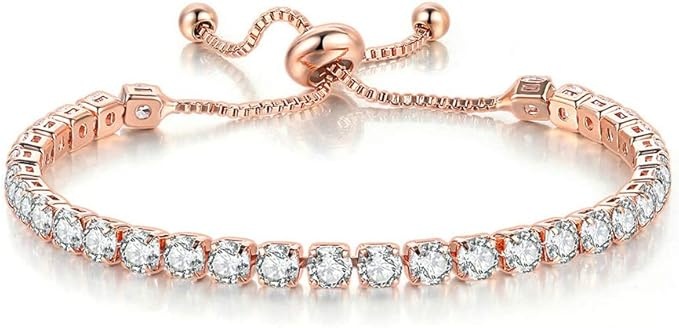 Kristall-Push-Pull-Armbänder für Frauen, Gold, Einstellbar, Hochzeit Schmuck