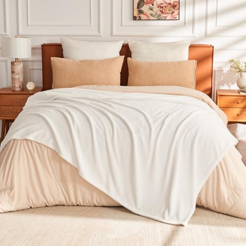 em-me kuscheldecke sherpa 150 x 200 cm weiche wolldecke fleecedecke creme