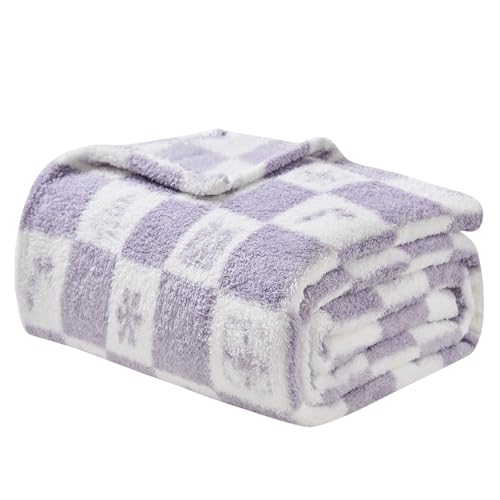 emee kuscheldecke sherpa lavendel 130 x 150 cm weiche fleece überwurfdecke sofa couch