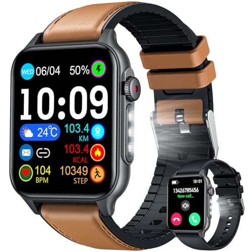 smartwatch herren fitnessuhr 1,93 zoll touchscreen wasserdicht schrittzähler iOS Android