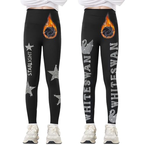 tilozs thermo leggings mädchen gefütterte winter sport leggings 2er-pack 122-128