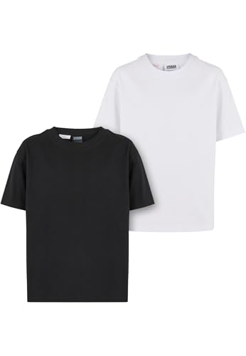 Produktbild: urban classics t-shirt mädchen oversized boyfriend tee 2-pack schwarz/weiß 122/128