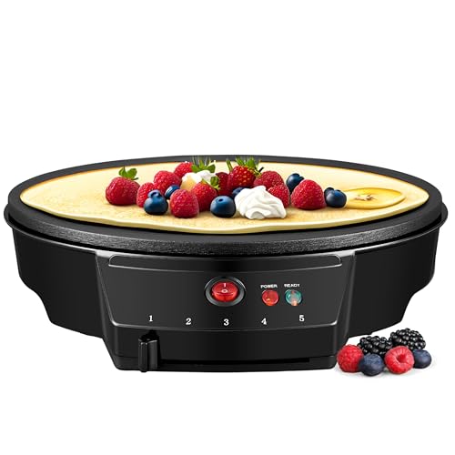 crepes maker 30 cm antihaft beschichtung mit cool-touch griff 1000 watt