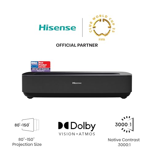 hisense laser cinema 4k projektor 80''150'', 2700 lumen, 3000:1 kontrast, dolby vision