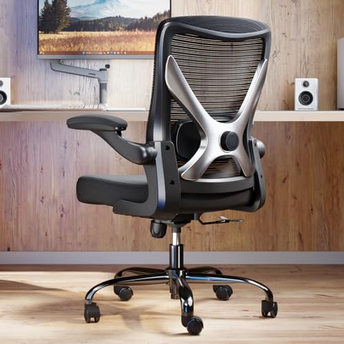 ergonomischer bürostuhl TRALT mit lendenwirbelstütze, gaming-stuhl, mesh, schwarz silber