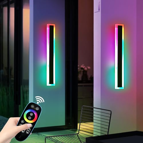 Mikeru RGB-Wandleuchte Outdoor, 16 Farben, IP65, dimmbar 3000K-6000K, 60CM