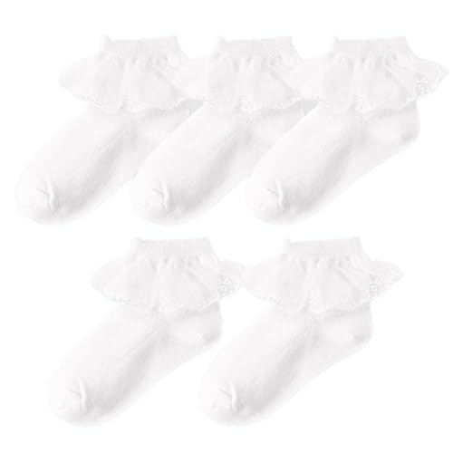 valicaer rüschen socken mädchen 5 paar baumwolle lace socken für kinder prinzessin