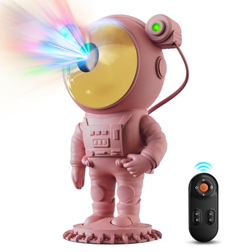 astronauten sternenhimmel projektor von lampet, led galaxy projektor mit fernbedienung, rosa