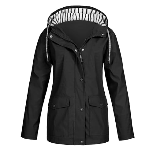 wasserdichte regenjacke damen, atmungsaktiv, winddicht, sport, schwarz, winter