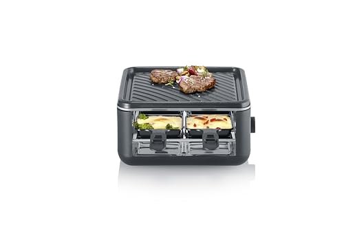 severin mini raclette-grill für 4 personen, antihaftbeschichtet, 800w, rg 2360