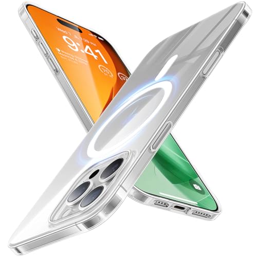 torras hülle für iPhone 16 pro max, dünn, kratzfest, stoßfest, transparent, magsafe