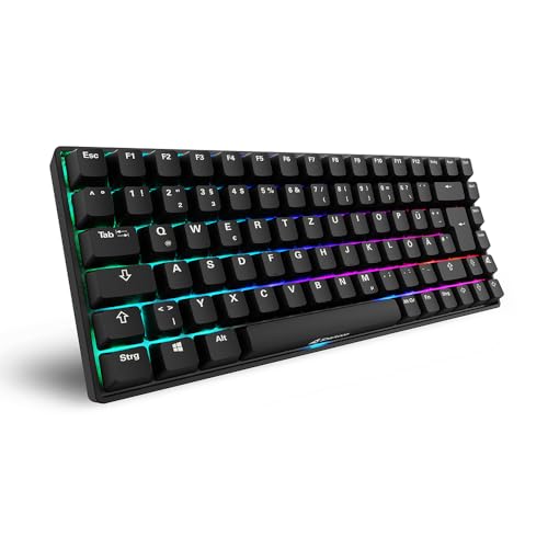 Sharkoon Skiller SGK50 S3 PBT | 60% Tastatur, RGB, Gateron G Pro 3.0 Gelb, DE