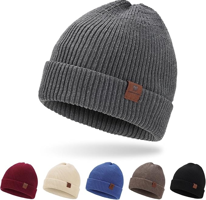 Produktbild: Mütze Beanie Winter Herren Damen Strickmütze Thermo Winddicht Unisex Grau