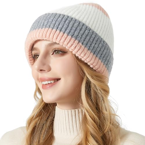 evolyline strickmütze unisex wintermütze beanie atmungsaktiv farbblock wollmütze weich warm