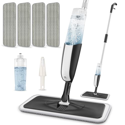sprühwischer mit wassertank und 4 wischpads - mangotime bodenwischer nasswischer