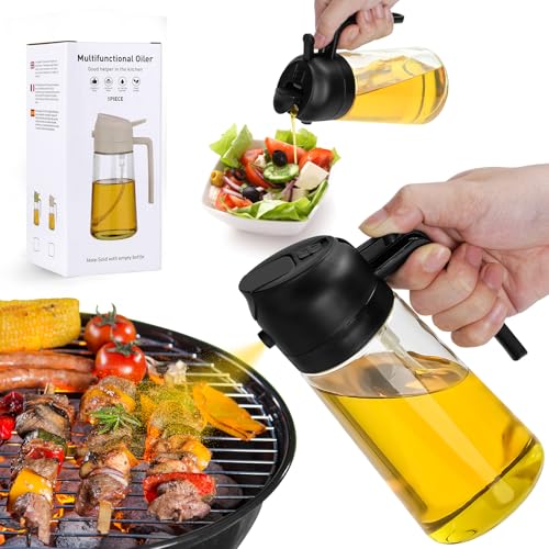 kimimara 2 in 1 ölsprüher glas ölzerstäuber 470ml für kochen grillen salate backen