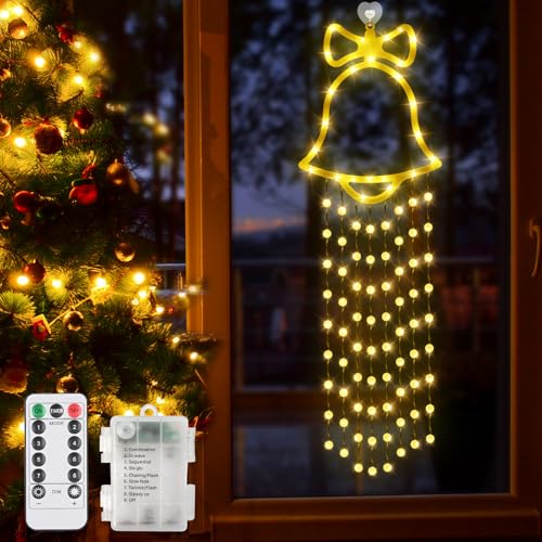 weihnachtsbeleuchtung fenster, diealles shine warmweiß lichterkette 8 modes batteriebetrieben