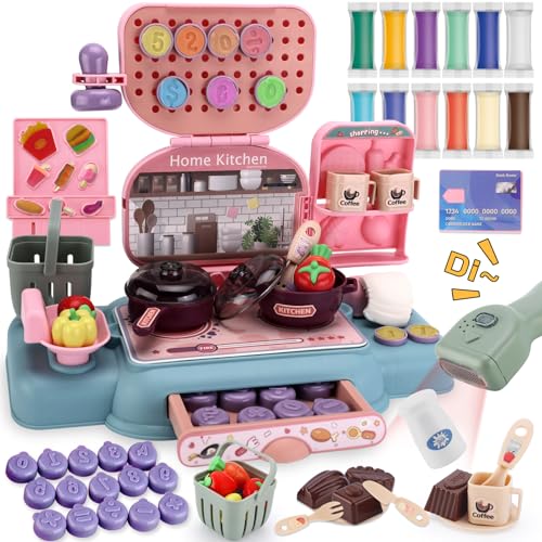 knete set 65 teilig mit 12 dosen und werkzeug, vbaccala kinderrollenspielset ab 3 jahre
