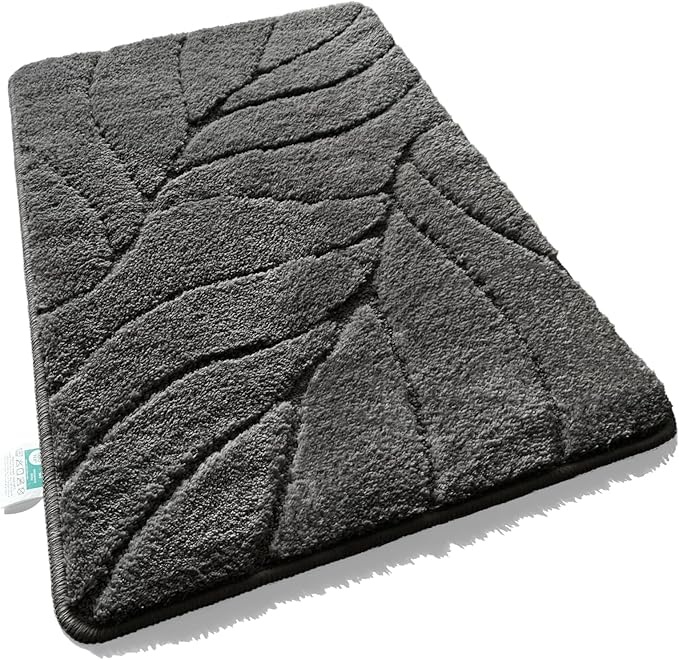 Badteppich Dunkelgrau 40 x 60 cm, rutschhemmend, schnelltrocknend, flauschig
