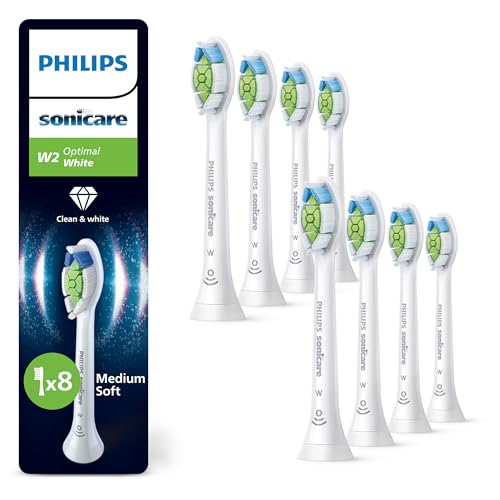 philips sonicare w2 optimal white ersatzbürstenköpfe 8er-pack hx6068/87, weiß