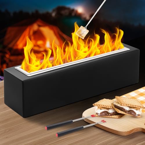 bioethanol tischfeuer, verstellbare flamme, tischfeuer für innen und außen, s'mores maker kit