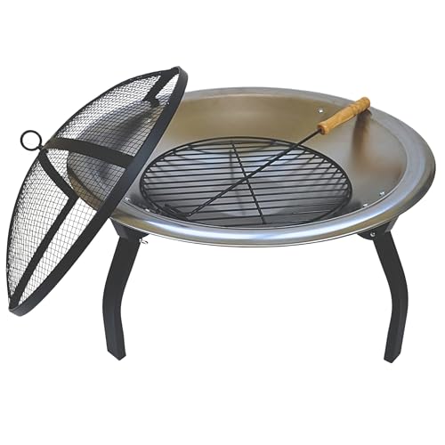 souk one feuerschale ibiza edelstahl 56 cm gartenfeuerstelle mit funkenschutz und deckel