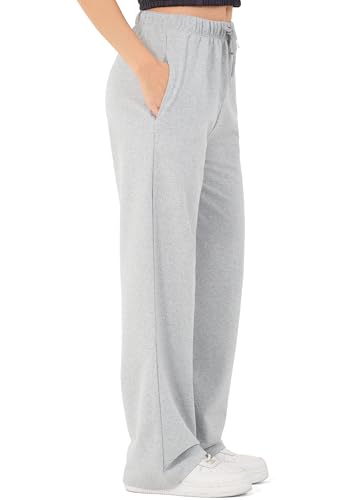 ross camp jogginghose damen grau, baumwolle sporthose lang mit elastischem bund xl