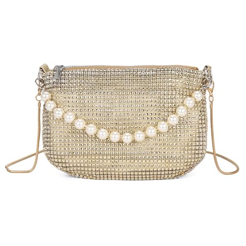 damen gold strass clutch tasche, glitzer abendtasche, elegante brauttasche, schultertasche