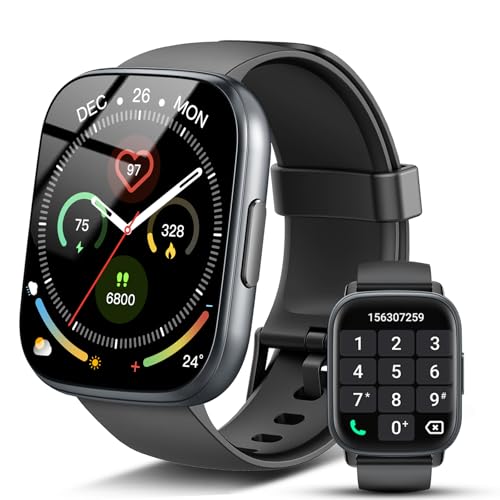 smartwatch fitnessuhr mit telefonfunktion 1,95" hd touch pulsmesser schrittzähler ip68 für ios android