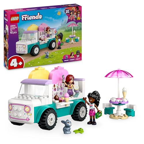 lego friends eiswagen heartlake city, spielset mit 2 figuren und hasen, ab 4 jahren