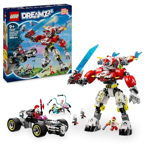 lego dreamzzz tiger-mech und hot rod auto von cooper und zero (71497)
