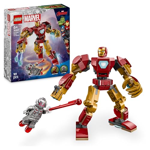 lego marvel iron man mech gegen ultron mit 2 minifiguren für kinder ab 6 jahren 76307